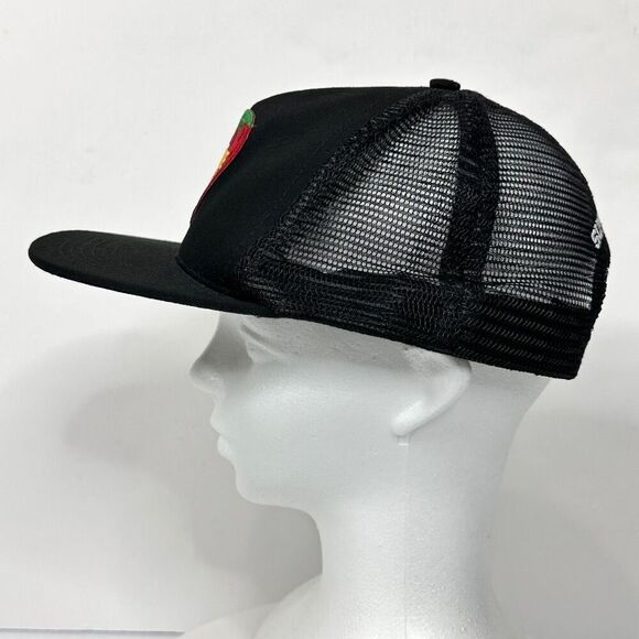 Supreme Strawberry Mesh Back 5-panel Black Cap Hat SS17 - Picture 6 of 13